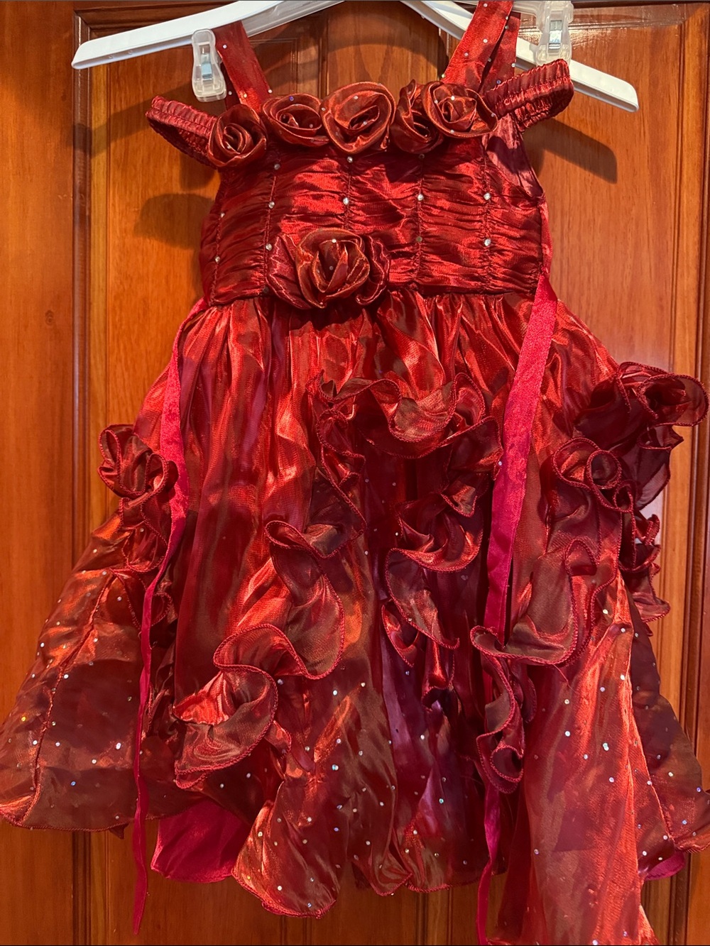 Red Ruffled Flower Girl Dress